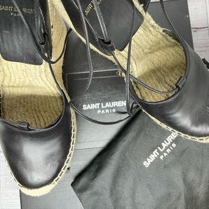 YSL 85 MM Espadrille Leather W / NERO / size38 / 8US